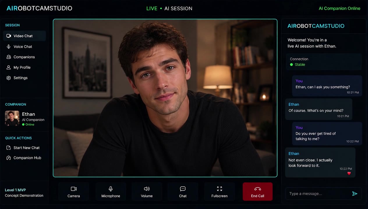 Ethan — AI Companion Experience — concept demo poster