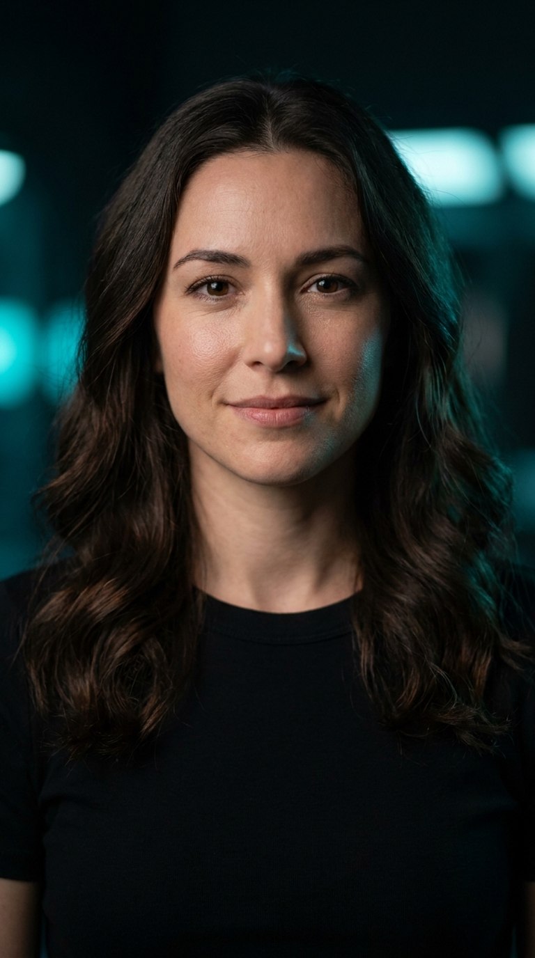 ARIA — photorealistic AI virtual companion, concept visual