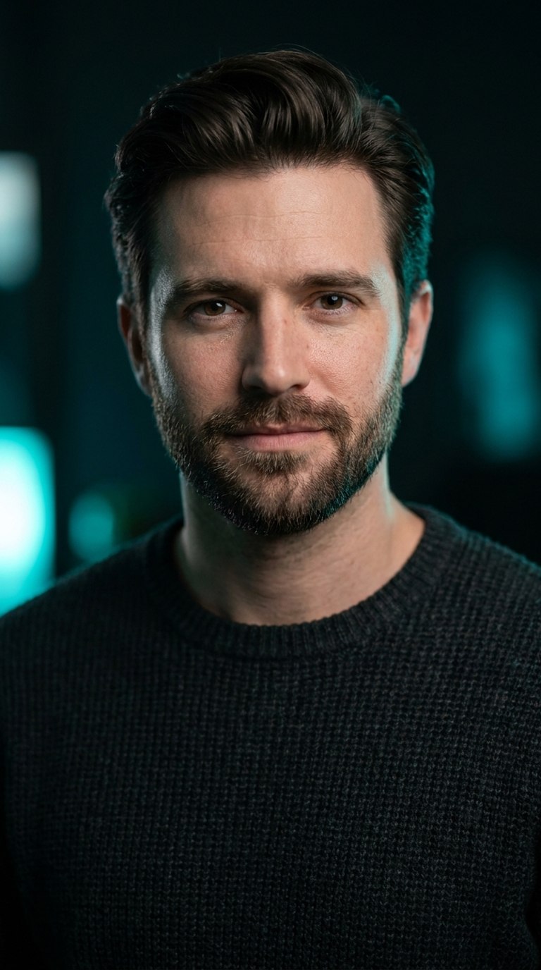 AIDEN — photorealistic AI virtual companion, concept visual